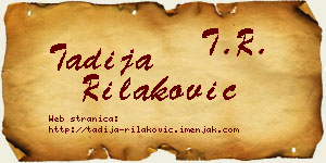 Tadija Rilaković vizit kartica